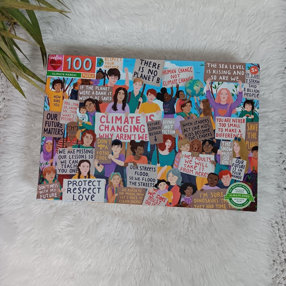 NWOT eeBoo Climate March! 100 Piece Puzzle For Kids